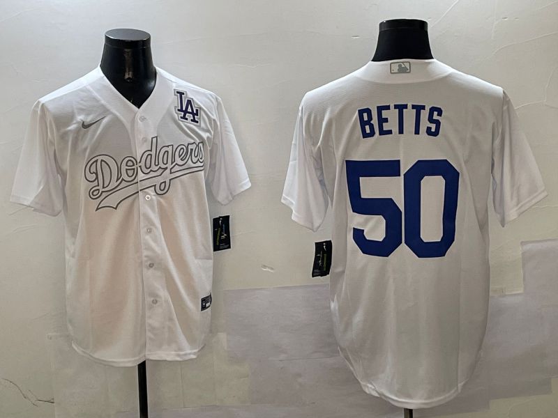 Men Los Angeles Dodgers #50 Betts White Fashion Edition Game 2025 Nike MLB Jersey style 8->los angeles dodgers->MLB Jersey